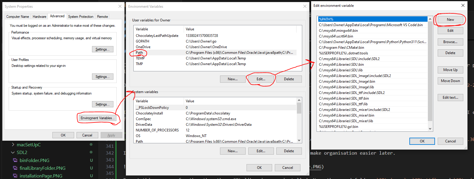 Adding environment variable